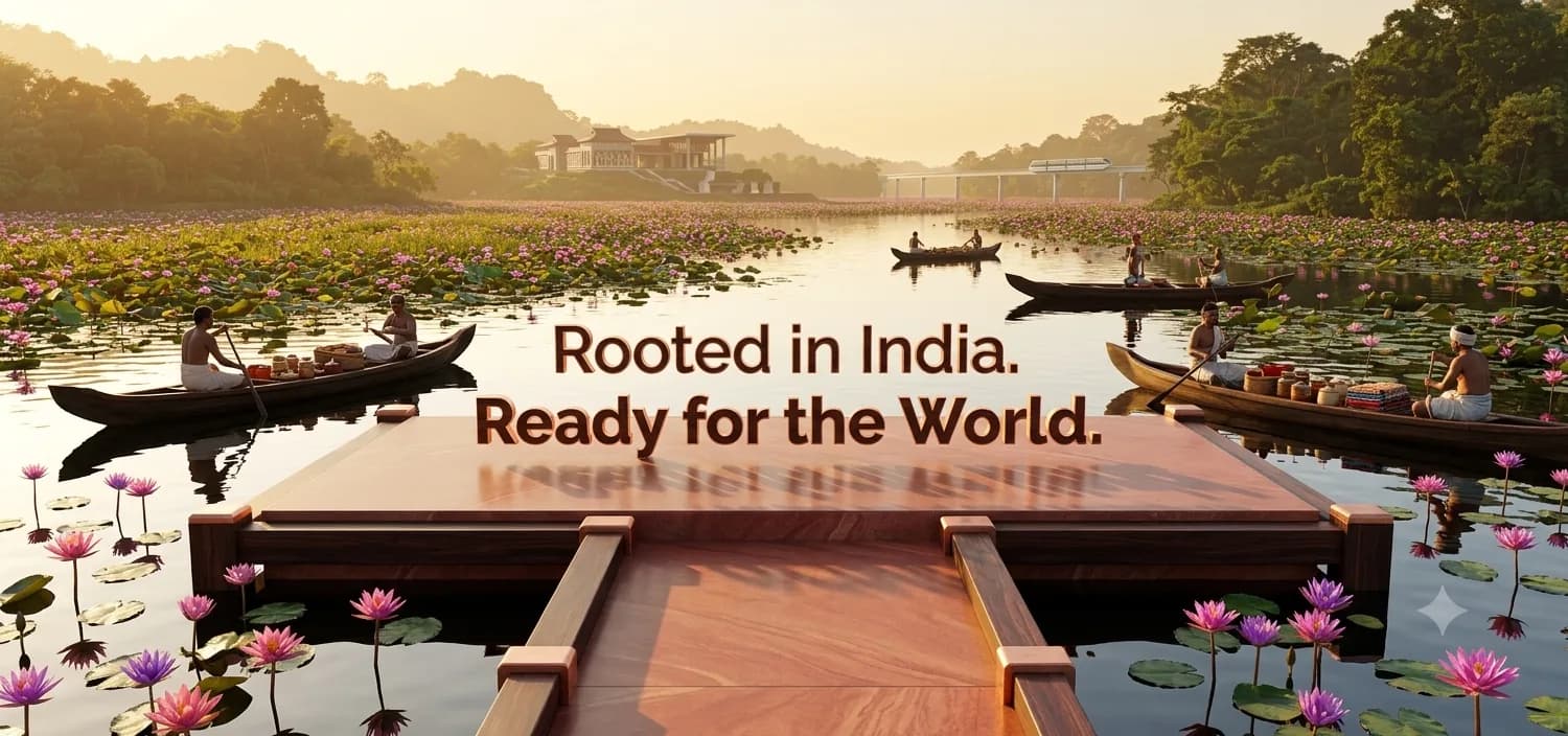 Indian lotus wetlands at dawn